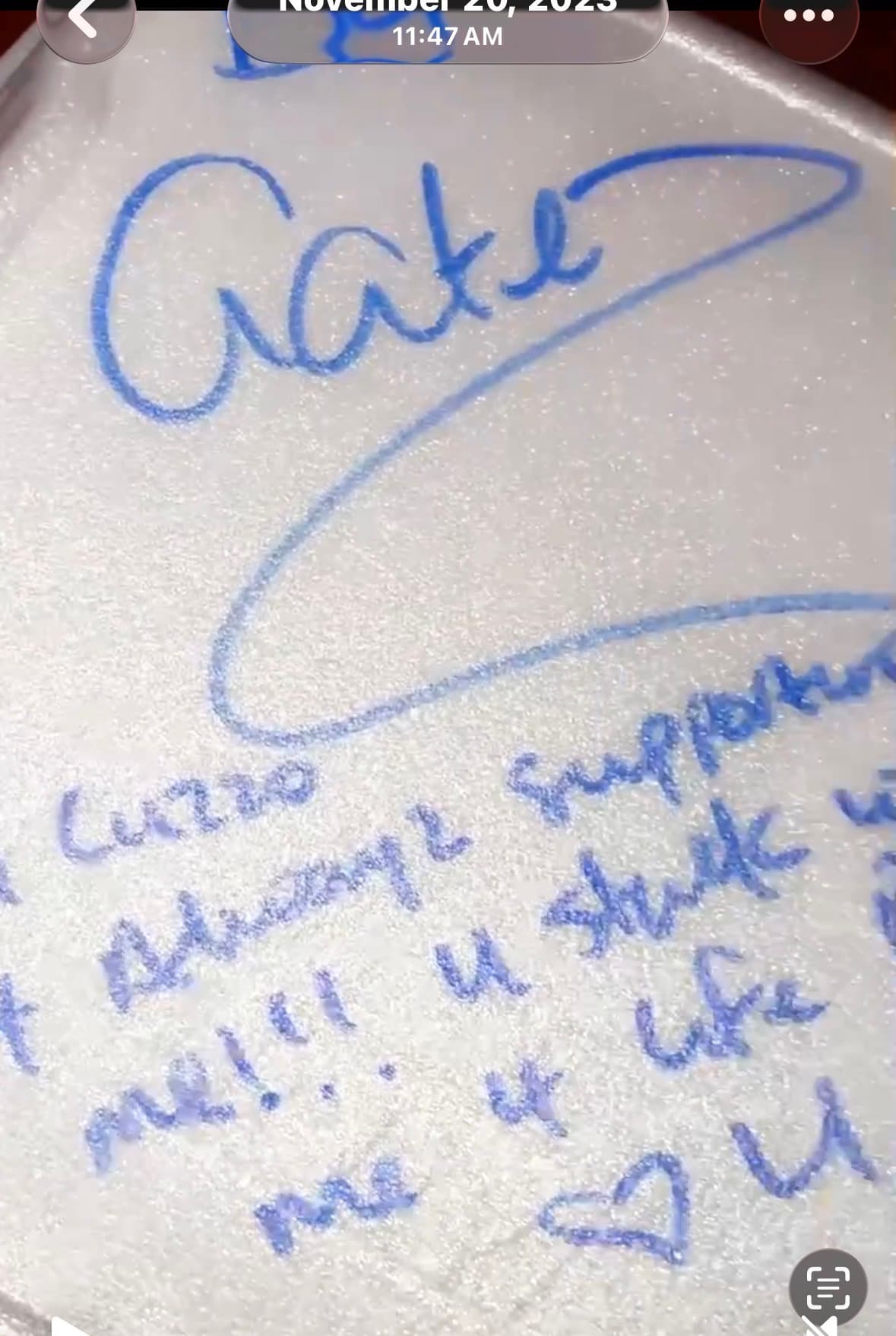 Handwritten message from Da Trap Queen on food container